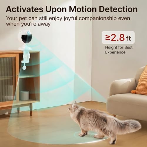 Potaroma Smart Sensor Cat Laser Toys Interactive, Motion Activated Truly Random Trjajectory, Clamp Design, Automatic Chargeable Kitten Toy Indoor Exercise, Cream White - Image 3