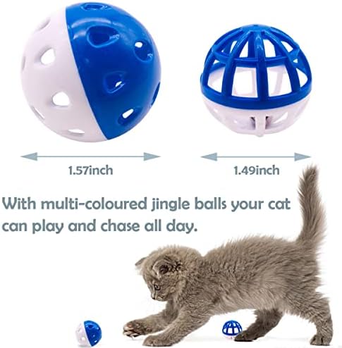 PET SHOW 20 Pack Cat Toys Balls with Bell Inside for Indoor Cats Kitten - Image 2