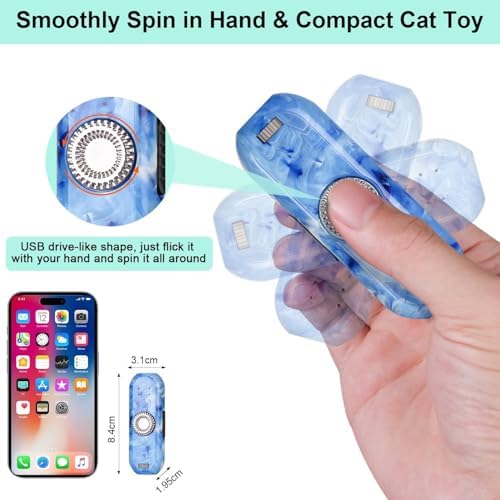 TBTeek Cat Toy, Finger Rotatable, 3 Modes, 5 Fun Patterns - Image 3
