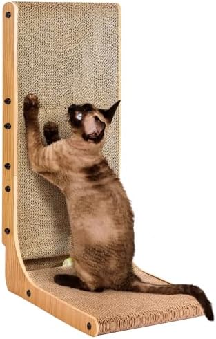 EHEYCIGA Cardboard Cat Scratcher for Indoor Cats, 26.8 Inch, Brown by EHEYCIGA