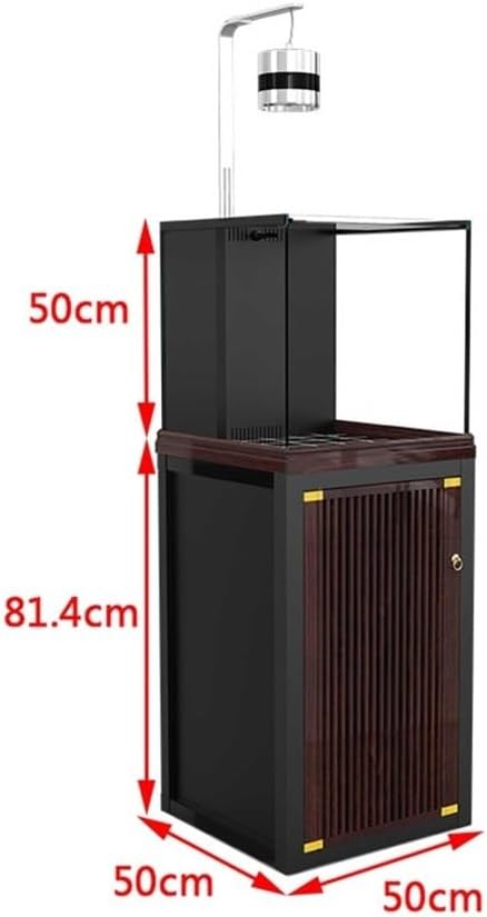 Fish Tank Large Glass Aquarium Backpack Overflow Bottom Filter Under Filtration Tank Marine Fish(50 * 50 * 131.4cm)