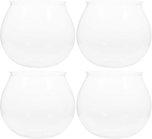 BESPORTBLE 4 Pcs Plastic Fish Bowls Ivy Bowl Clear Goldfish Bowl Globe Vase Terrarium Planter Holder for Games Centerpieces Party