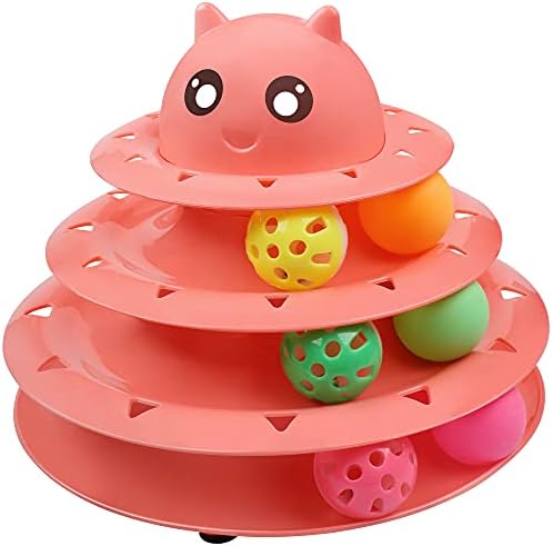 UPSKY Cat Toy Roller 3-Level Turntable Cat Toys with Six Colorful Balls by UPSKY