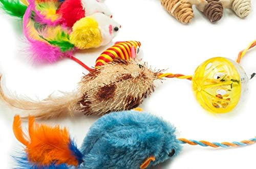 Fashion's Talk Mouse Cat Toys Mixed Bag 27 Assorted Mice Toy for Cats Kitten Catnip,Feather,Furry,Rattle,Plush,Interactive Kitty Toys - Image 4