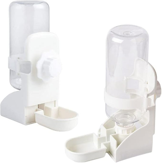 2Pcs 17oz Rabbit Water Feeder, Pet Cage Suspended Dispenser, Hanging Automatic Small Animal Water Bottle Bowl for Bunny Chinchilla Hedgehog Ferret Hamster