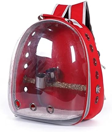 Birdcages Portable Bird Cage Parrot Carrier Backpack Travel Bag with Prech and Feeder Acrylic Transparent 360° Sightseeing Pet Accessories,Type B1