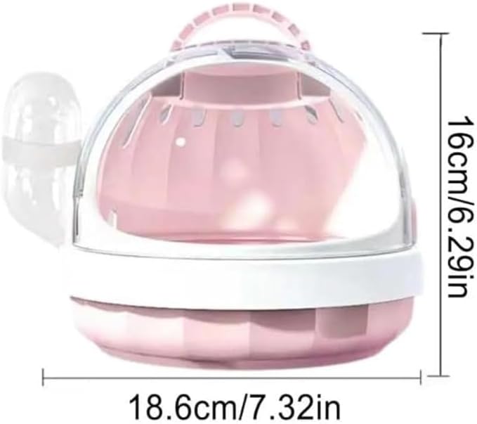 Small Pet Carrier, Portable Travel Cage with Integrated Water Feeder : Ventilated Enclosure-Durable Closure | Indoor Mobility and Transport Support for Hamster/Guinea Pig/Hedgehog/Ferret (A) (C)