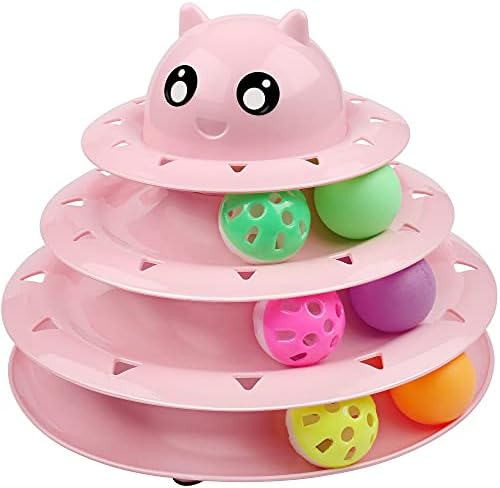 UPSKY Cat Toy Roller 3-Level Turntable Cat Toys with Six Colorful Balls by UPSKY