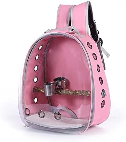 Birdcages Portable Bird Cage Parrot Carrier Backpack Travel Bag with Prech and Feeder Acrylic Transparent 360° Sightseeing Pet Accessories,Type B5