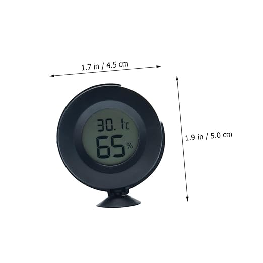 BESPORTBLE 1pc Reptile Hygrometer Thermometer LCD Display Accurate Temperature and Humidity Monitor for Terrariums Snakes Lizards and Turtles Powerful Cup for Easy Installation