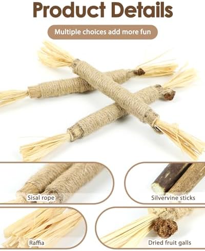 Tocirelo Silvervine Sticks for Cats, Natural Cat Chew Toy Teeth Cleaning - Image 5