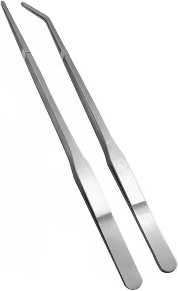 BESPORTBLE 2pcs Pet Feeding Tweezers Straight Curved Tips for Reptile Care for Safe Feeding of Lizards Snakes and More Terrarium Environments