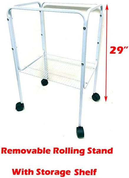 66" Large Open/Close Play Perch Stand Top 10-Step Play Ladder Toys Feeder Doors Clear Food Water Cups Side Breeding Doors Canary Lovebird Finch Cockatiel Bird Cage with Detachable Rolling Stand