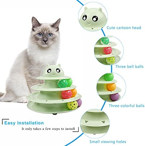 UPSKY Cat Toy Roller 3-Level Turntable Cat Toys with Six Colorful Balls - Image 4