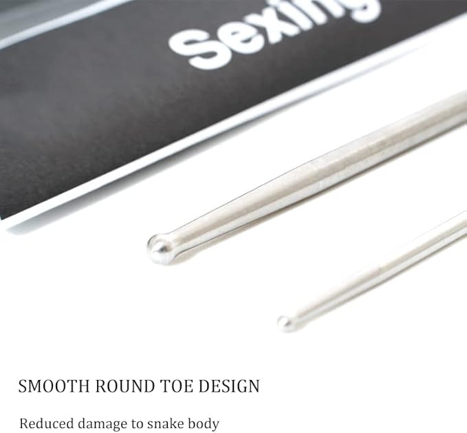 Snake Probe Kit Professional 5 Pieces Snake Sexing Probes, Stainless Steel Reptile Gender Detection Tool for Different Size Snakes