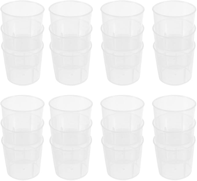 Outanaya 100 Pcs Reptile Feeding Cups Measuring Dishes Sturdy Plastic Small Water Bowls for Geckos and Lizards Terrarium Use
