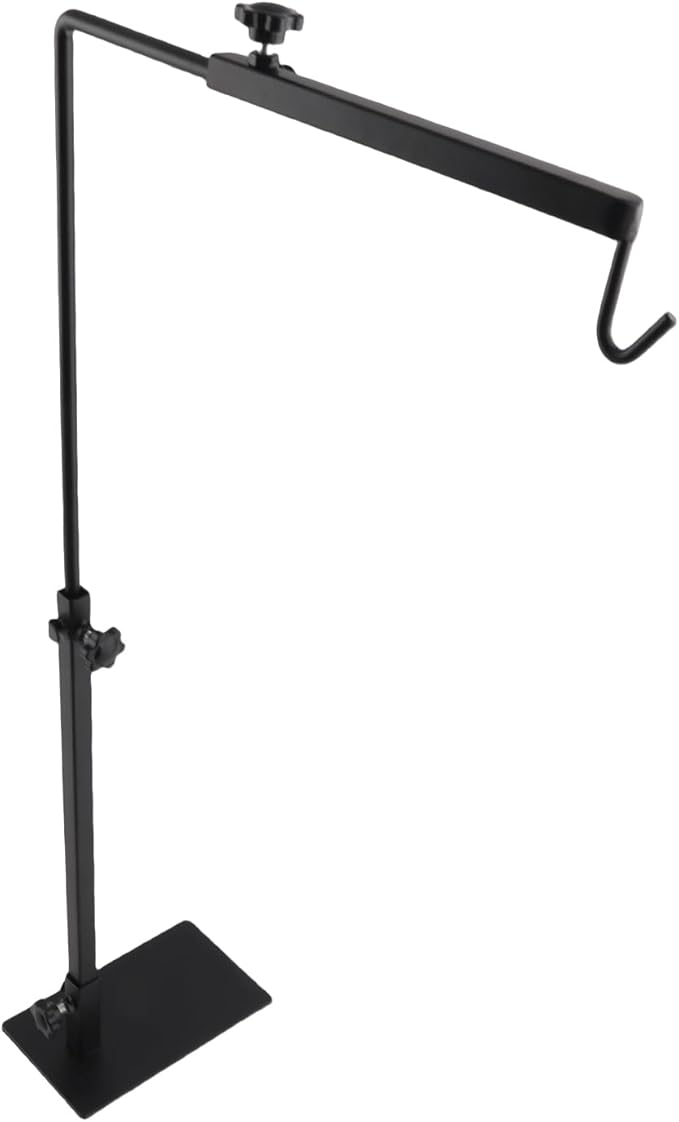 Adjustable Landing Light Lamp Stand Bracket, Reptile Heat Lamp Holder, Sturdy Metal Adjustable Height and Width Light Stand with Wire Clip for Tortoise Centipede Spider