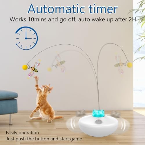 Oxawo Interactive Cat Toys Indoor Cats Toy Automatic Moving Feather Wand - Image 2