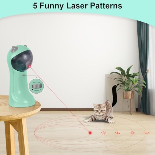 TBTeek Cat Toy, Automatic Cat Toy, 5 Fun Patterns, 4 Speed Modes (Green) - Image 4