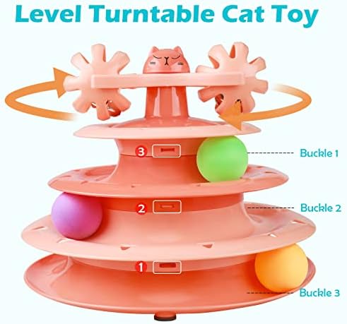 UPSKY Cat Toy Roller 4-Level Turntable with Colorful Balls and Bell Ball - Image 3