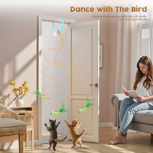 Interactive Cat Toys for Indoor Cats, Clip-On Automatic Flying Bird - Image 4