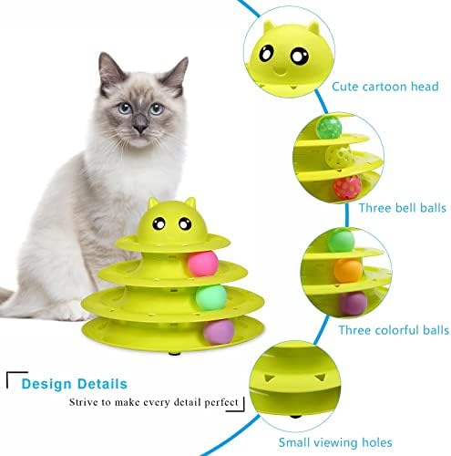UPSKY Cat Toy Roller 3-Level Turntable Cat Toys with Six Colorful Balls - Image 4