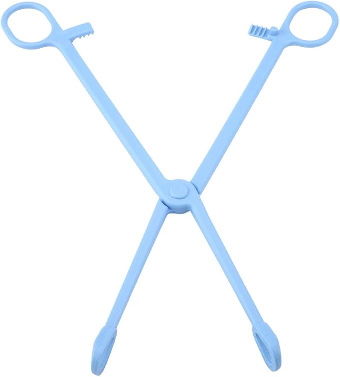 EBTOOLS Reptile Feeding Clip, 24.5cm/9.64inch Blue Plastic Clip Reptile Plastic Tweezers Tongs Feeding Tool for Tortoise Lizard Frog Spider Tarantulas