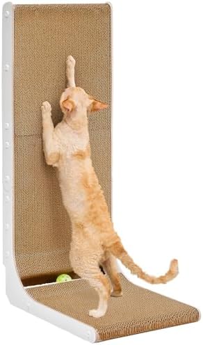 EHEYCIGA Cardboard Cat Scratcher for Indoor Cats, 32 Inch, White by EHEYCIGA