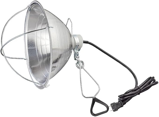 CyberTech Lighting 10.5" Brooder Lamp with Clamp, Hanger Included, Ceramic Socket and with Lamp Guard. Scratch Resistant Clamp, 6Ft Long Power Cord. Heat Lamp Sold Separately.