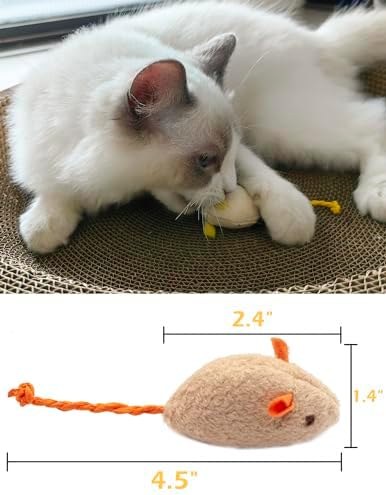 Fashion's Talk Cat Mice Toy 18-Pack Plush Catnip-Filled Mice Toys for Indoor Cats - Realistic Design, 9 Assorted Colors, 2 of Each, Value Pack - Image 3