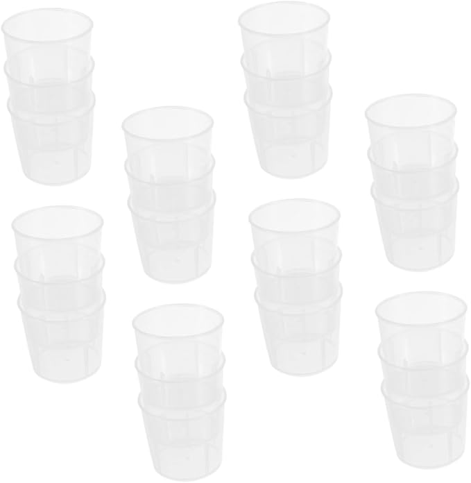 Sosoport 100pcs Multi-functional Reptile Feeding Cups Creative Measuring Dishes for Geckos Lizards and Pets Safe for Food and Water Easy to Clean
