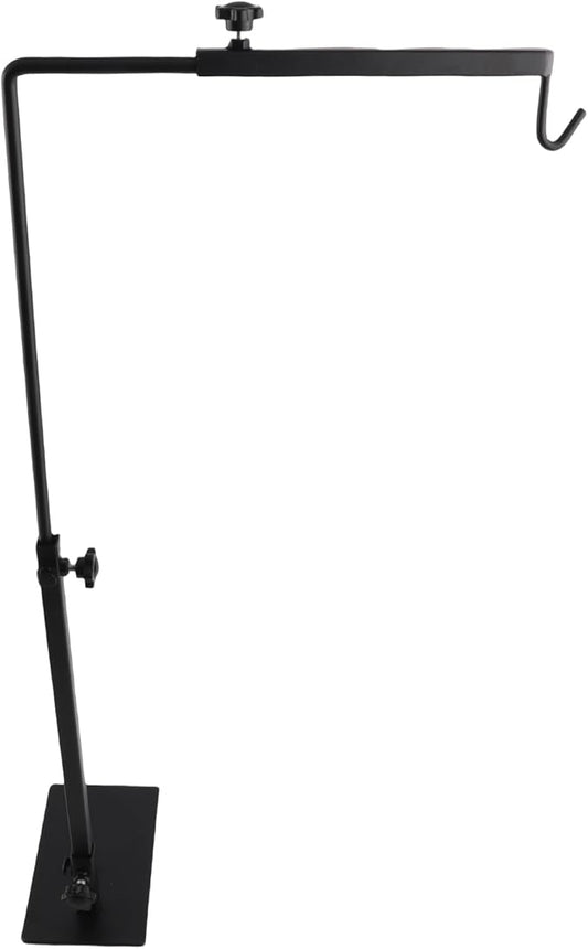 Adjustable Landing Light Lamp Stand Bracket, Reptile Lighting Stand, Sturdy Metal Landing Light Holder with Fixed Wire Casing, Adjustable Height and Width for Pet Tortoise Centiped
