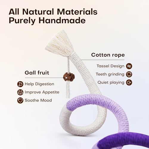 Potaroma Cat Toys Chew Ropes 3Pcs with Refillable Natural Catnip - Image 3