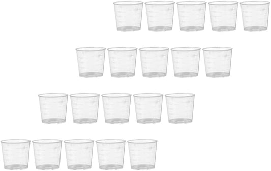 Healifty 30pcs Reptile Food Cups and Measuring Feeding Cups Set 20ml Washable Reusable for Lizard Gecko Feeding Bowls Terrarium Pet Supplies