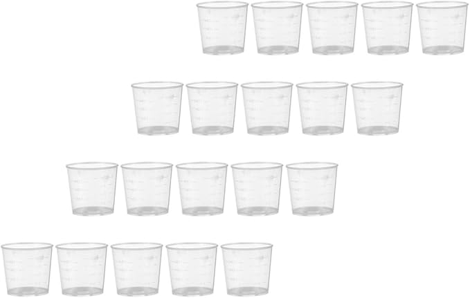 WOONEKY 30pcs Reptile Gecko Feeding Dish Set 20ml Reusable Measuring Cups for Water and Food Pet Feeding Bowls for Lizards and Small Reptiles