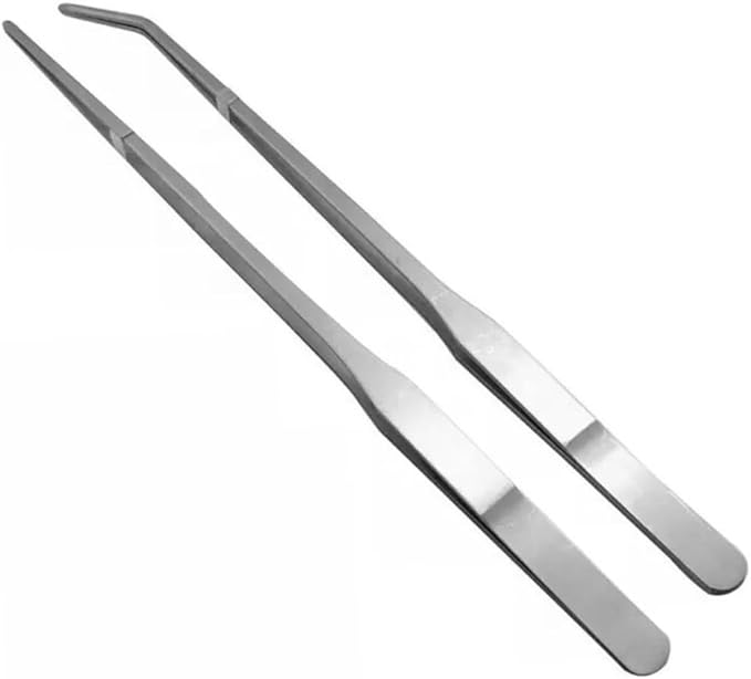 BESPORTBLE Stainless Pet Tweezer 2pcs Reptile Feeding Clip for Gecko Tank Accessories