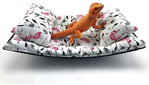 Bearded Dragon Hammock Lizard Hammock Reptile Bed with Pillow Lizard Habitat Soft and Warm Small Animal Sleeping Bag Set