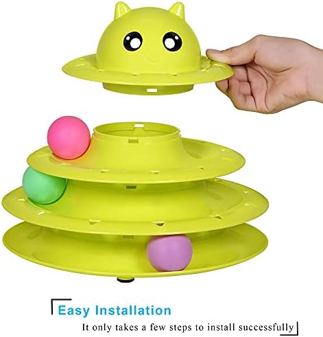UPSKY Cat Toy Roller 3-Level Turntable Cat Toys with Six Colorful Balls - Image 3