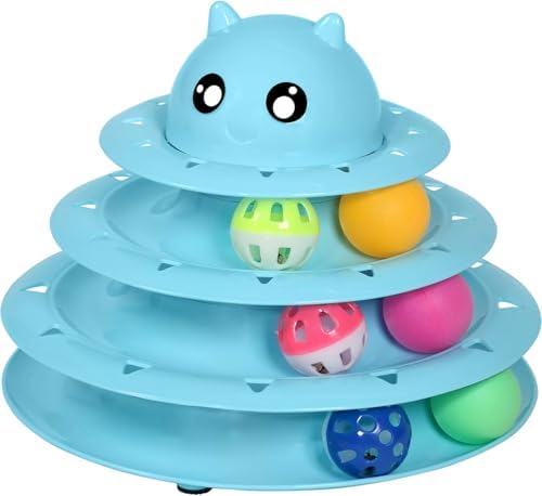UPSKY Cat Toy Roller 3-Level Turntable Cat Toys with Six Colorful Balls by UPSKY