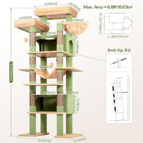 Globlazer Cactus Giant Tall Heavy Duty Cat Tower for Indoor Large Cat, F83B - Image 6