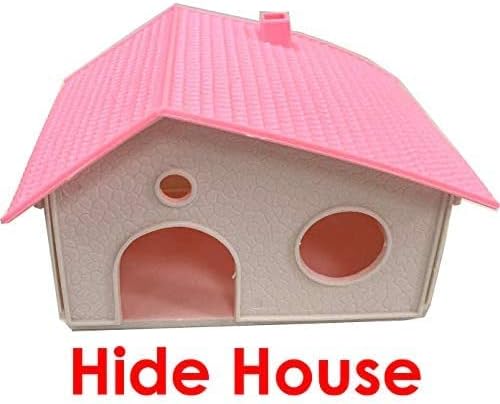 Pink Large 2-Level Expandable and Customizable Habitat Hamster Rodent Gerbil Guinea Pig Mouse Mice Cage Crossing Bridge Long Crossover Tube Deep Tray
