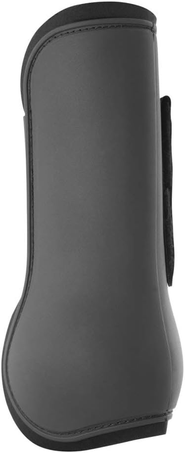 HORZE Chicago Protective Horse Tendon Boots - Lightweight Open Front Boots for Jumping, Trail Riding, and Turnout (Pair) - Black - Pony