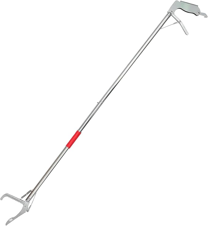 Snake Tongs Snake Catcher Stainless Steel Snake Catch Clip Folding r Wide Jaw Capture Clamp with Lock (1.2M Long) Silver 63X13CM L152917QEB