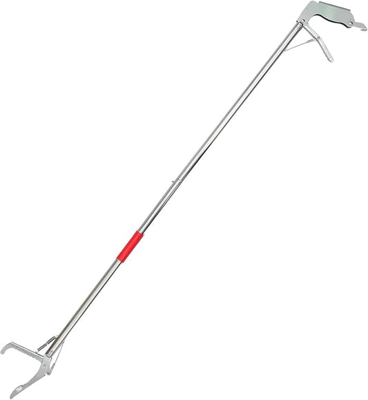 Snake Tongs Snake Catcher Stainless Steel Snake Catch Clip Folding r Wide Jaw Capture Clamp with Lock (1.2M Long) Silver 63X13CM L152917QEB