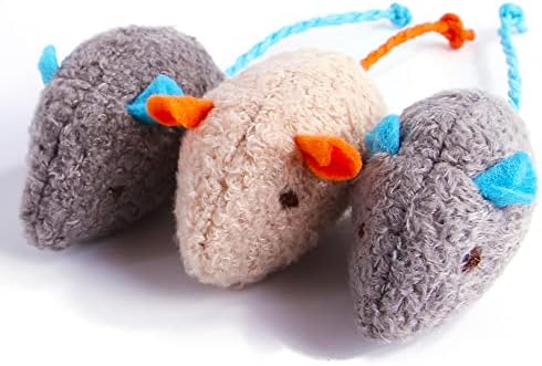 Cat Toy Interactive Toy Plush Mouse Shaped Toy - (3 Pack) by QYHOME