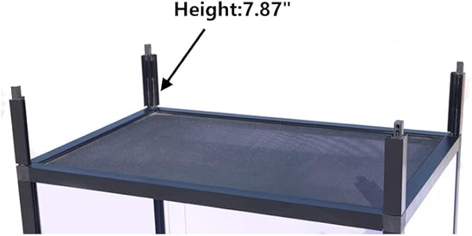 Reptile Enclosure Stand – 7.87'' Stackable Spacer Set for PVC Terrariums, Exclusive Cage Holder for ToxiRium Tanks, 4 Pack-Black