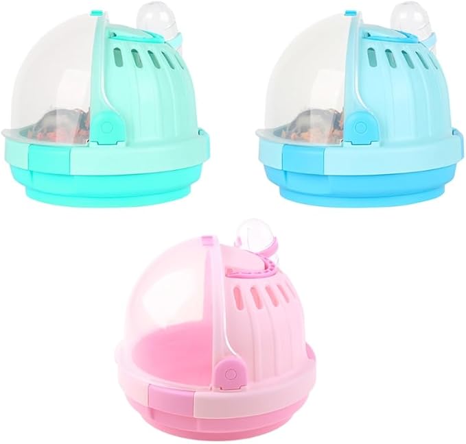 Pet Cages Travel Cage Hamster Outgoing for Bag with Water Bottle for Pet Accessories(Pink)