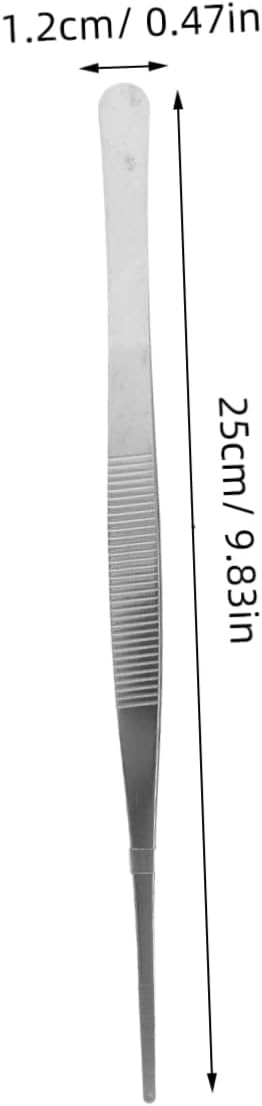 2pcs Stainless Steel Feeding Tongs Straight and Curved Tweezers for Reptiles Snakes Lizards and Spiders Durable Silver Design for Professional and Personal Use