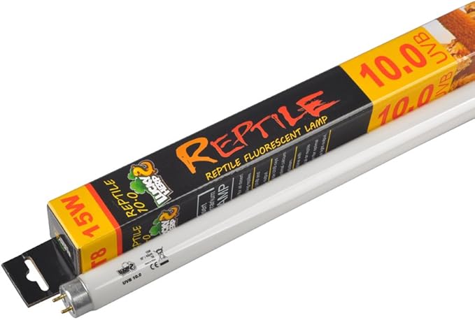 LUCKY HERP 10.0 UVB Fluorescent Tube Terrarium Lamp for Desert Reptiles - T8,15 Watts,18 Inches