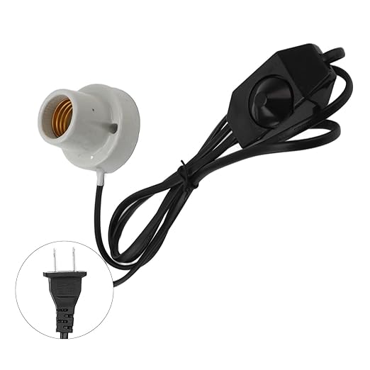 Reptile Ceramic Heat Lamp Holder E27 Socket – Adjustable Heat Light Fixture for Lizard, Tortoise, Snake & Amphibians – High Temperature, Universal | Lamp Base for Terrarium (US Plug 120V)